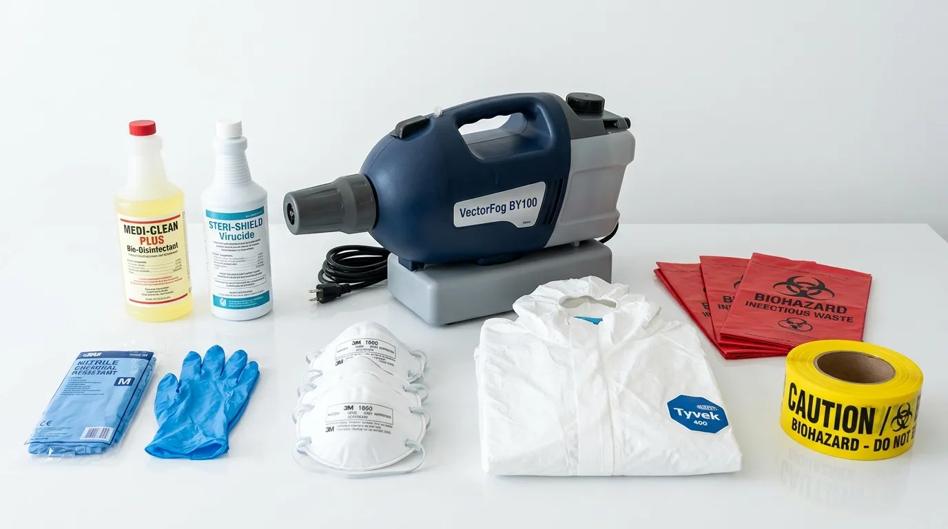 Professional biohazard remediation crew working in Galt